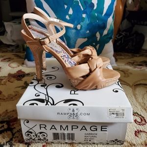 Rampage Tan Open Toe Heeled Sandals